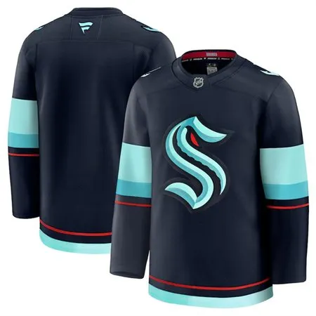 Youth Seattle Kraken Blank Navy 2024-25 Home Stitched Hockey Jersey
