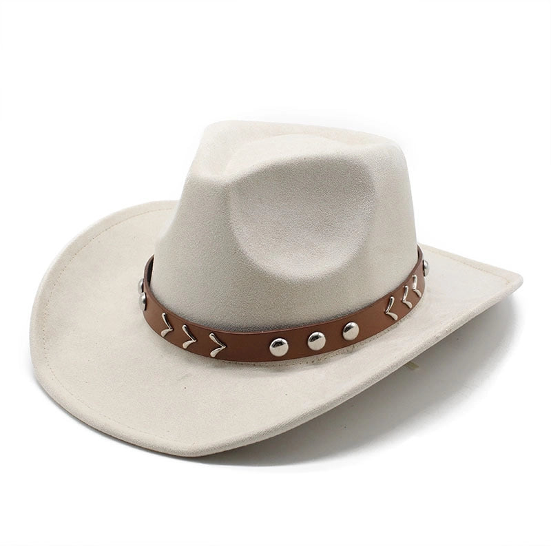 New Western Denim Faux Suede Jazz Hat Spring And Summer Felt Hat Accessories Popular Top Hat Fashion