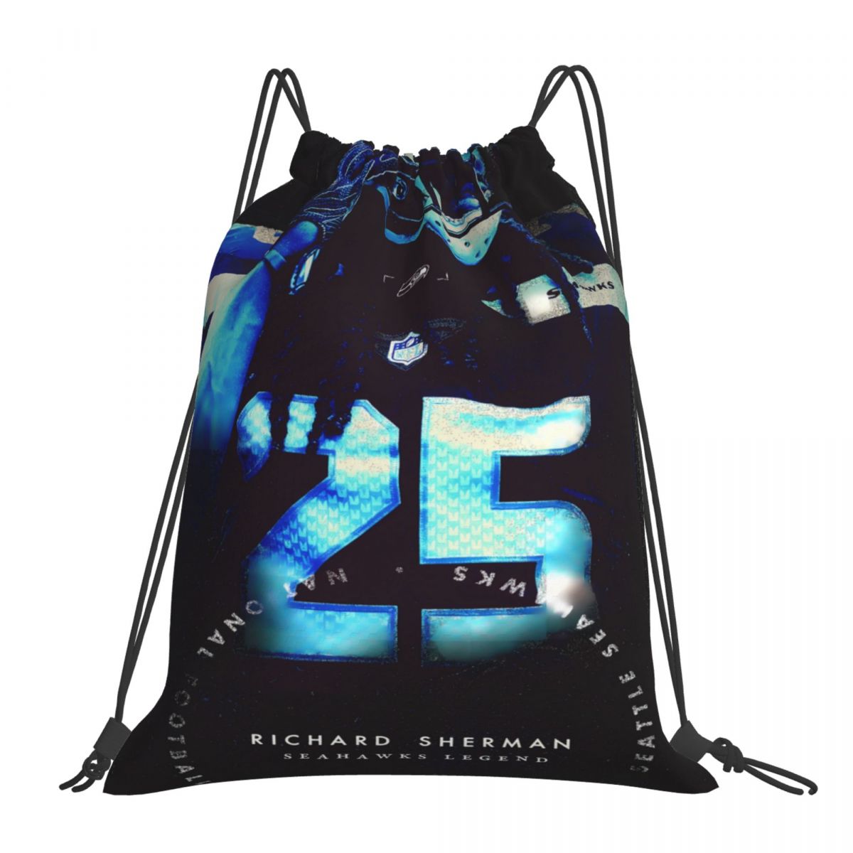 Seattle Seahawks Richard Sherman Waterproof Adjustable Lightweight Gym Drawstring Bag