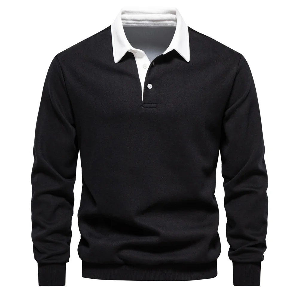 Men's Casual Solid Color Long Sleeve T-Shirt Top Basic Tee