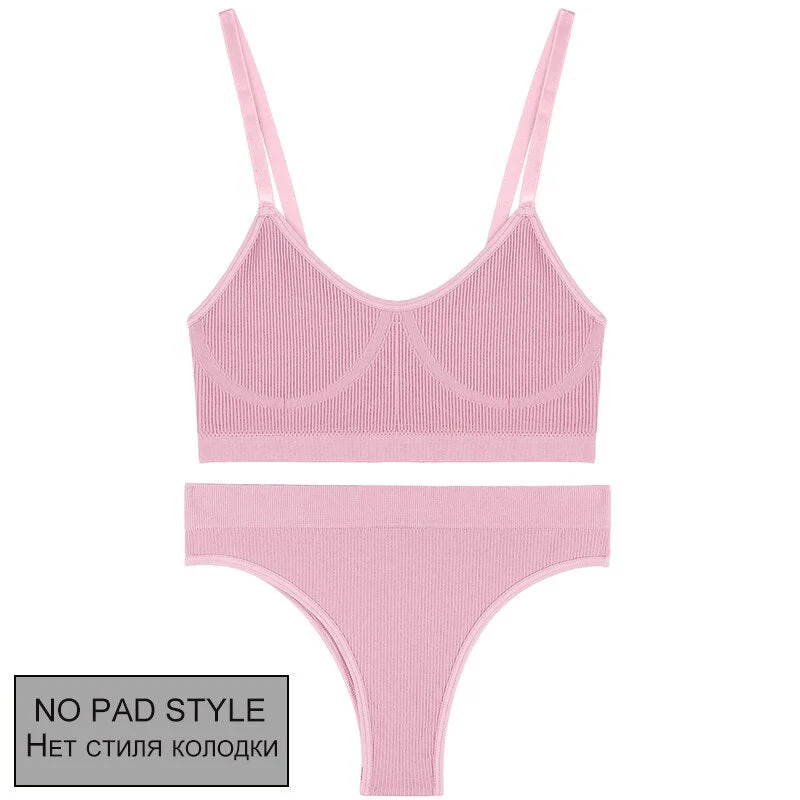 FINETOO Women Seamless Bra Set Bra Top + Pantys Brassiere Fitness Underwear Lingerie Women's Swimwear Push Up Sexy Tank Top Girl