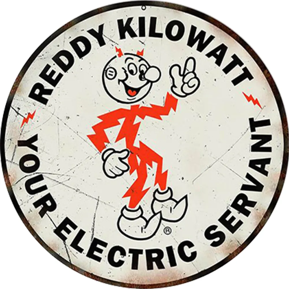 Signs Ray Reddy Reddy Kilowatt - Round Metal Tin Signs(12*12Inch)