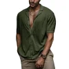 Men's Solid Color Soft Cotton and Linen Simple Casual Shirt