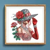 Lady Girl mit Zylinder - speziell geformtes Diamond Painting - 30*30cm