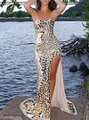 Stylish Sequined Backless Split-Side Party Bandeau Maxi Dress