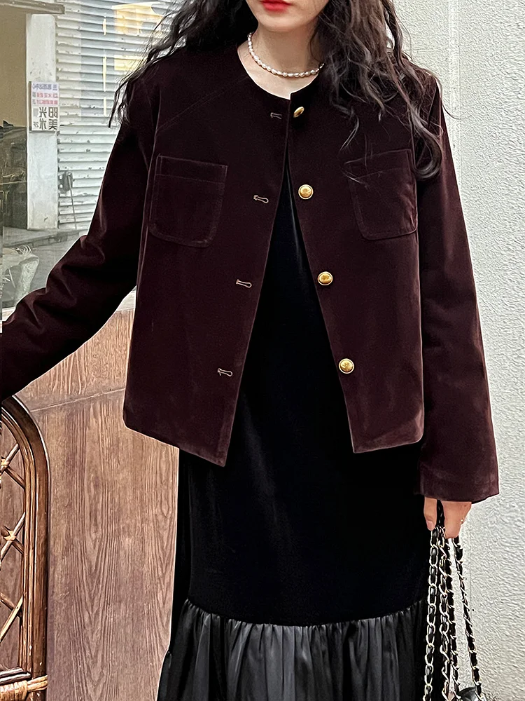Elegant Velvet Long Sleeve Jacket