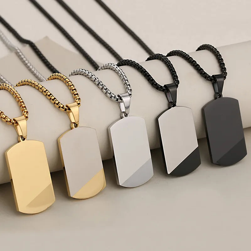1 Piece 19.8*36.5mm 304 Stainless Steel Dog Tags Pendant Chain Jewelry Accessories