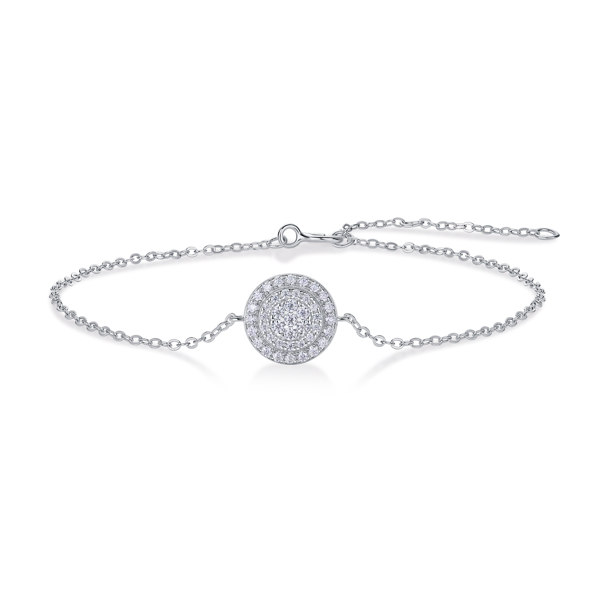  Moissan Bracelet S925 Silver 18k Gold Plated Hypoallergenic Pendant, Nickel-Free, Sparkling Gemstone Jewelry