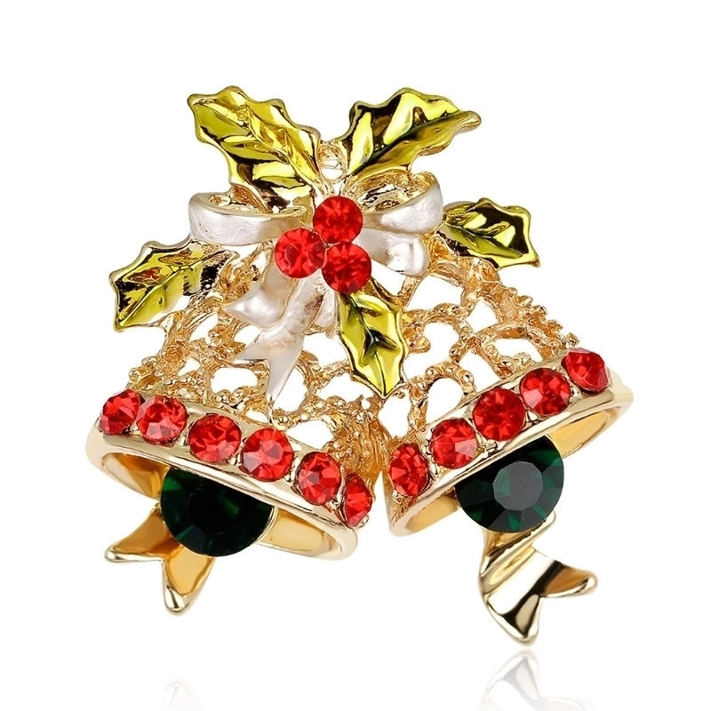 Fashion Pin Santa Claus Star Elk Alloy Plating Rhinestones Women’S Brooches