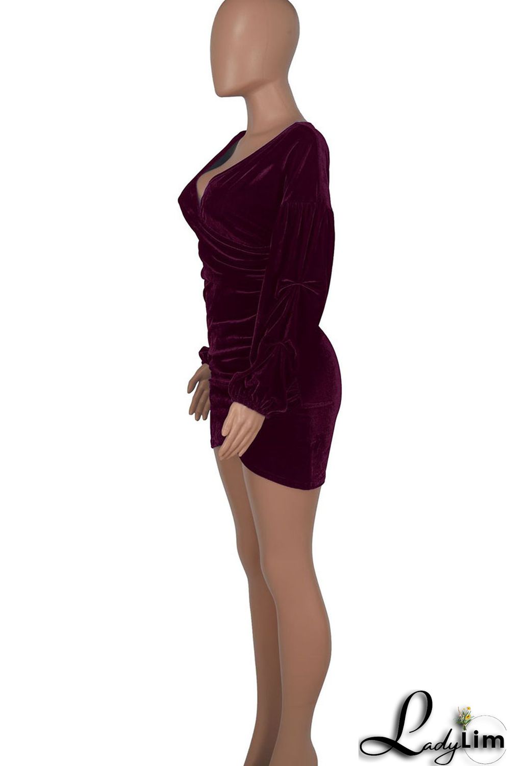 Blue Elegant Solid Patchwork Fold Asymmetrical V Neck One Step Skirt Dresses