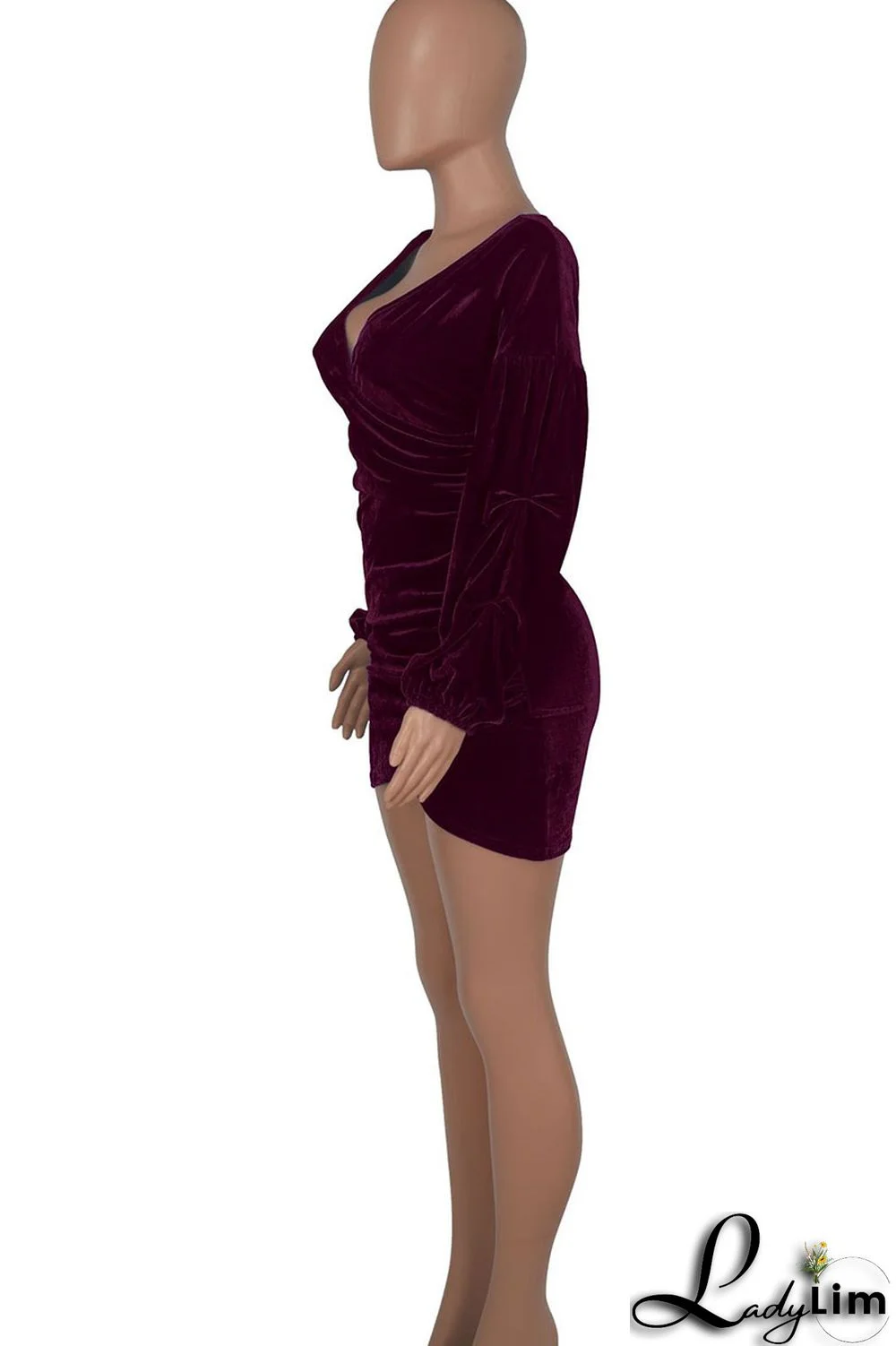 Blue Elegant Solid Patchwork Fold Asymmetrical V Neck One Step Skirt Dresses