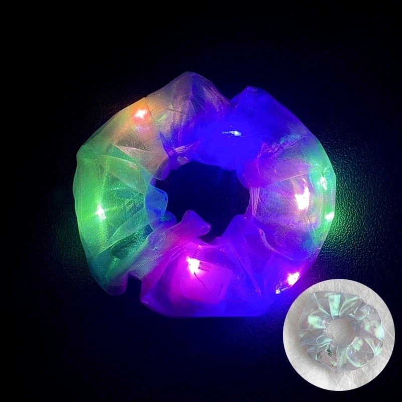 Halloween Novelty Women’S Solid Color Artificial Crystal Luminous Hair Tie
