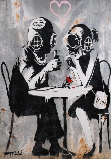 BANKSY GRAFFITI ART - DATE NIGHT - HIGH GLOSS Photo Poster painting POSTER  POST