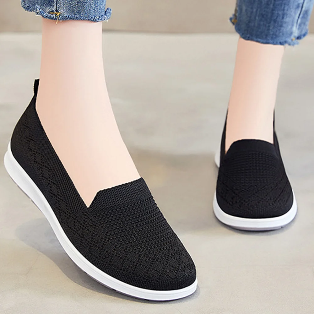 Smiledeer New casual breathable slip-on flat women's shoes