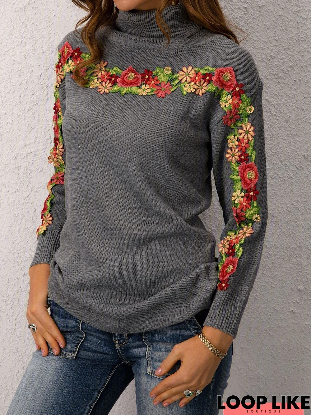 Casual Long Sleeve Turtleneck Sweater