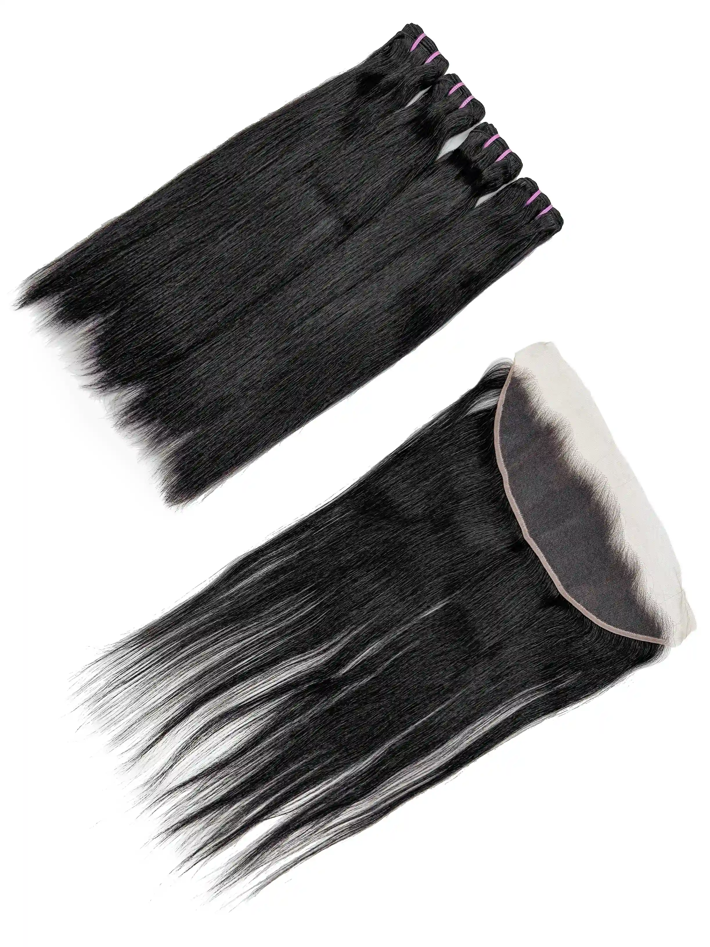 Straight 4PCS Bundles & 1PC 13x4 Lace Frontal | Transparent & HD Lace | 100% Human Hair | Top Virgin Hair