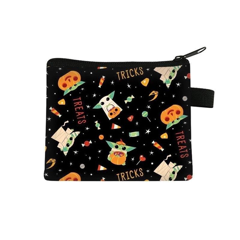 Children Unisex Pumpkin Ghost Star Polyester Side Zipper Wallets