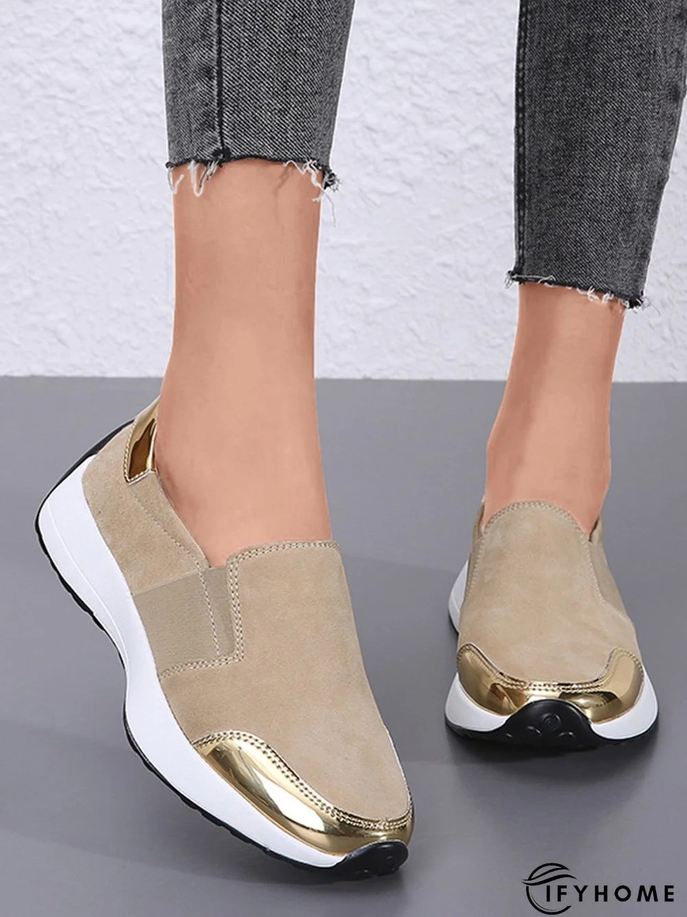Casual Color Block Slip On Walking Shoes | IFYHOME
