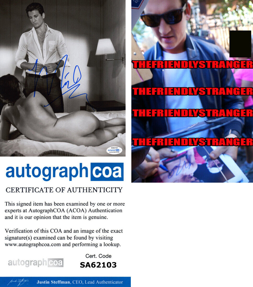 MILES TELLER signed Autographed 8X10 Photo Poster painting PROOF e HOT Top Gun Maverick ACOA COA