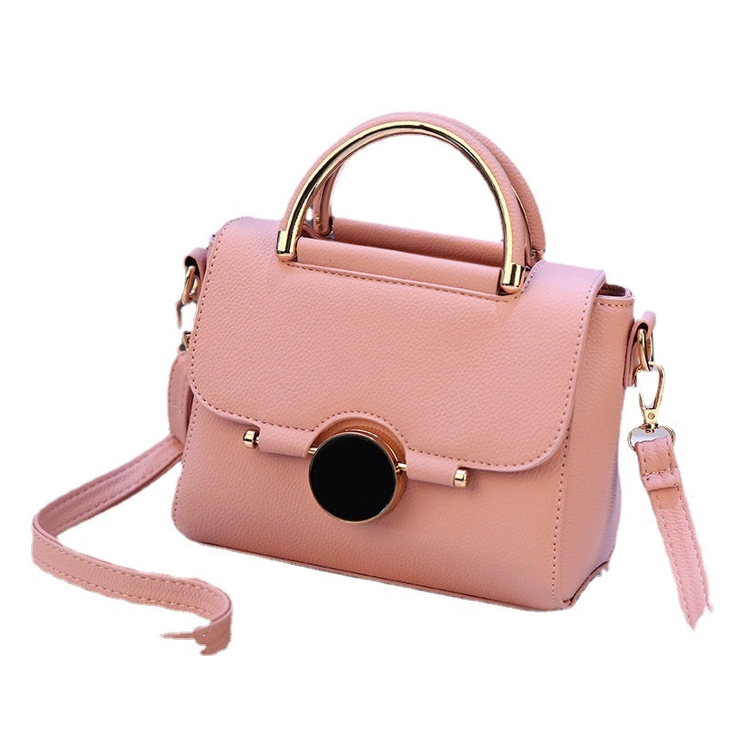 Women's Small Pu Leather Solid Color Vintage Style Classic Style Square Lock Clasp Crossbody Bag2