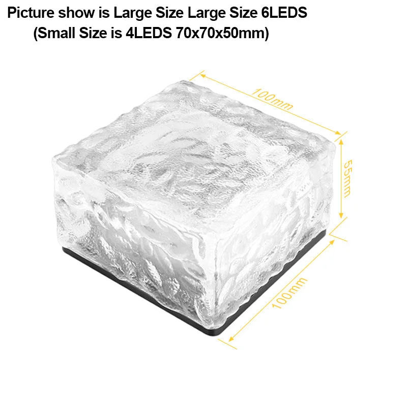 Outdoor Decorations Solar Lawn Garden Lights Decorative Brick Ice Cube LED Light for Pathway Driveway Lanscape Backyard Patio