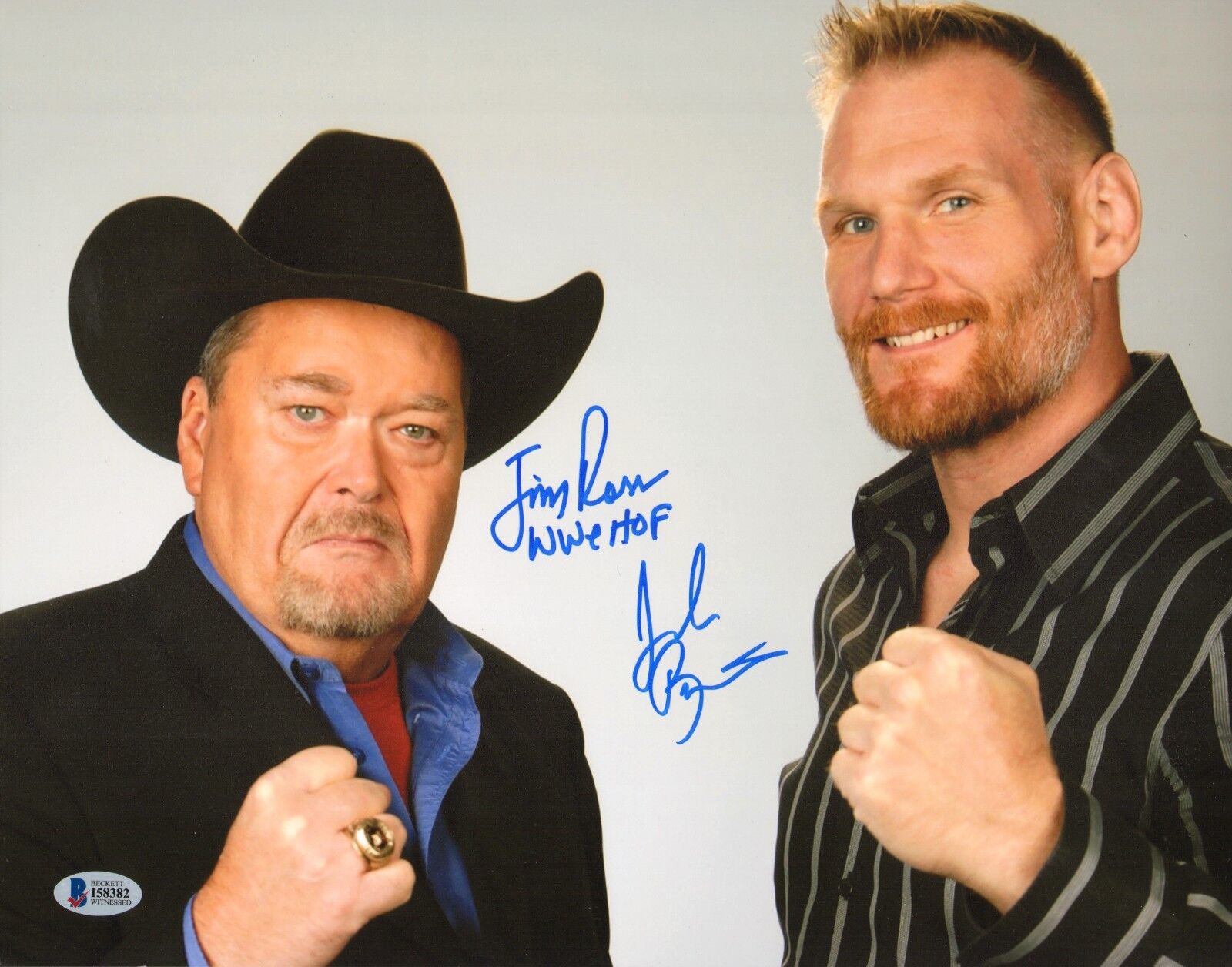 Josh Barnett Jim Ross Signed 11x14 Photo Poster painting BAS COA UFC AEW New Japan Pro Wrestling