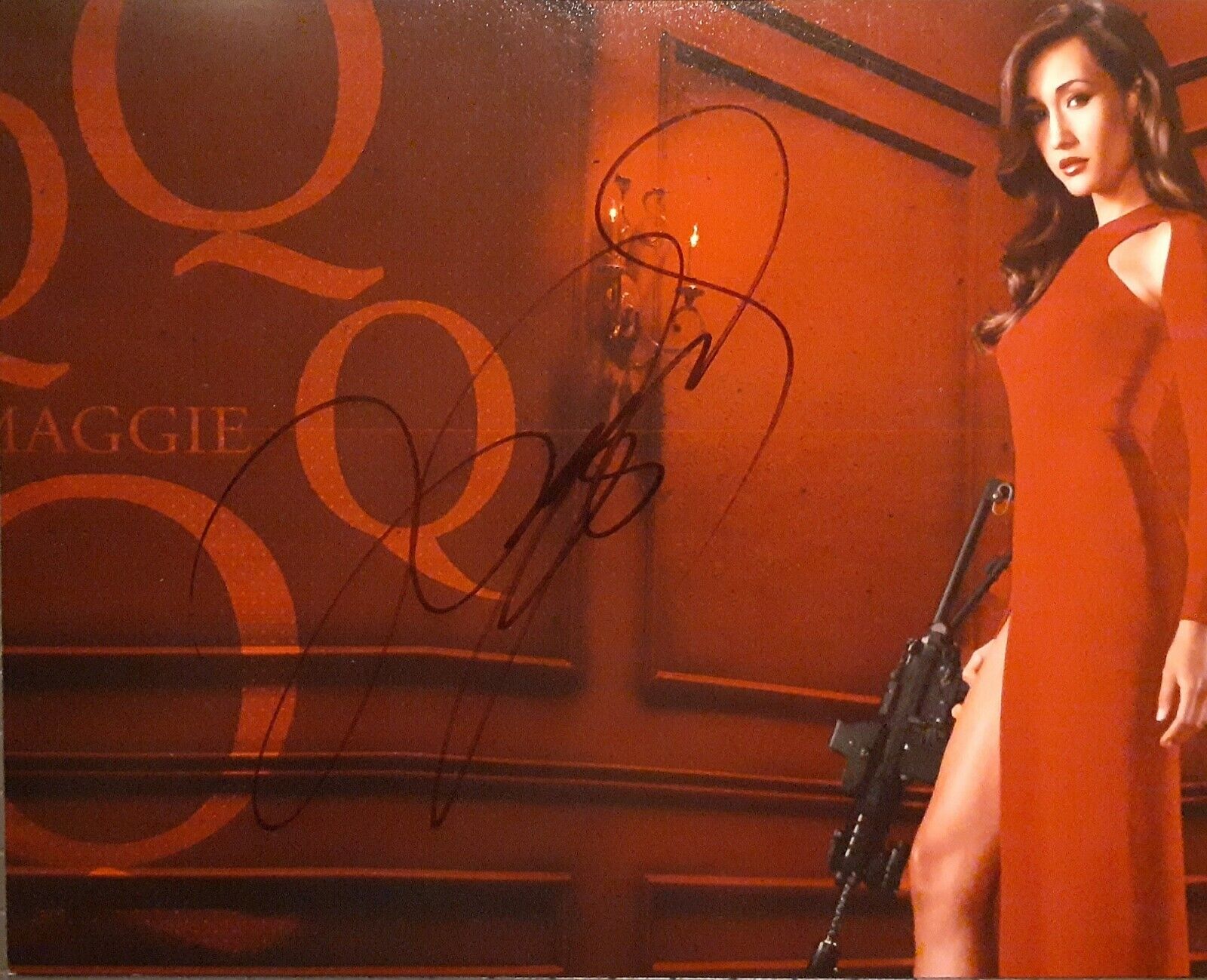 Maggie Q signed 8x10