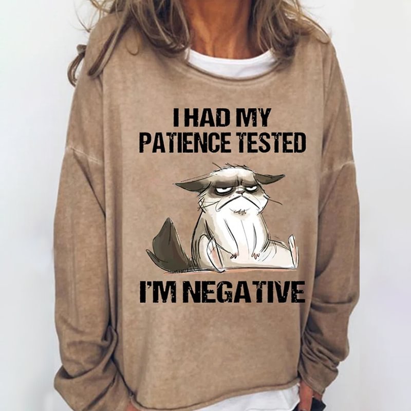 I Had My Patience Tested Printed Crewneck T-shirt