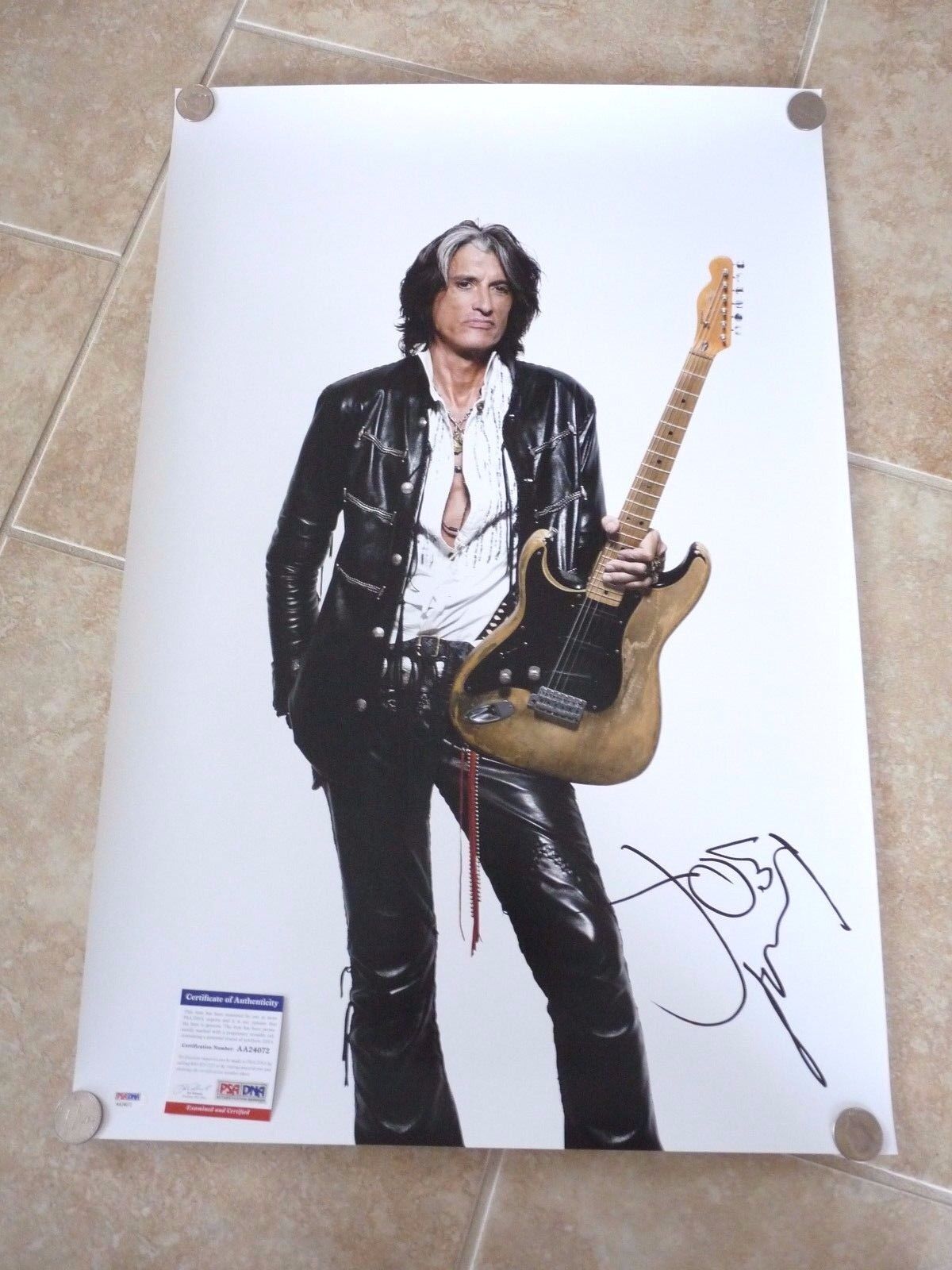 Joe Perry Aerosmith MUSEUM PIECE Signed Autographed 20x30 Photo Poster painting PSA Certified #2