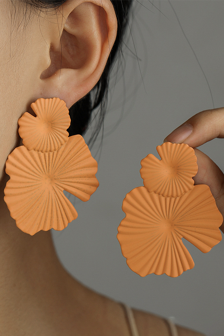 Oversize Geometric Daisy Flowers Dangle Earrings