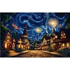 Diamond Painting-5D Full Round Drill Independence Day Town(60*40 CM)