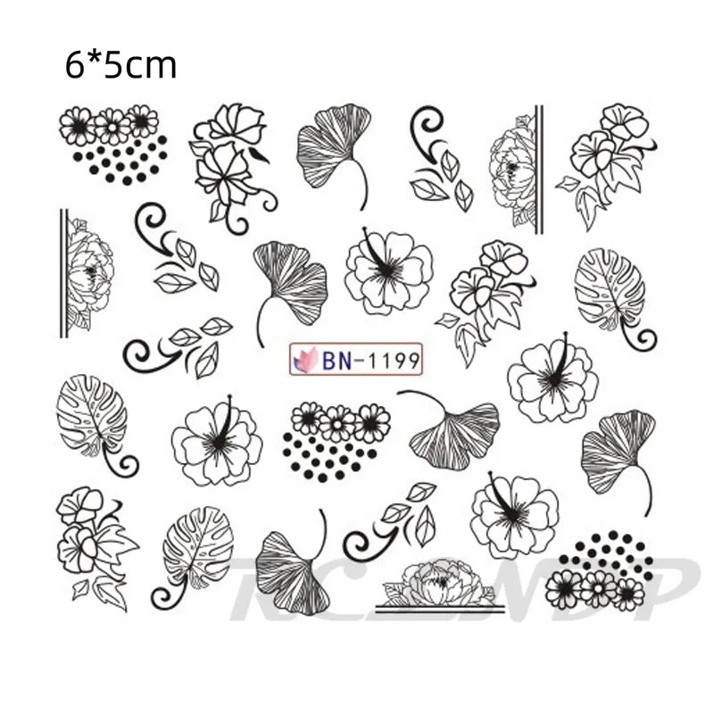Nail sticker art decoration slider love heart adhesive design Water decals manicure lacquer accessoires polish foil