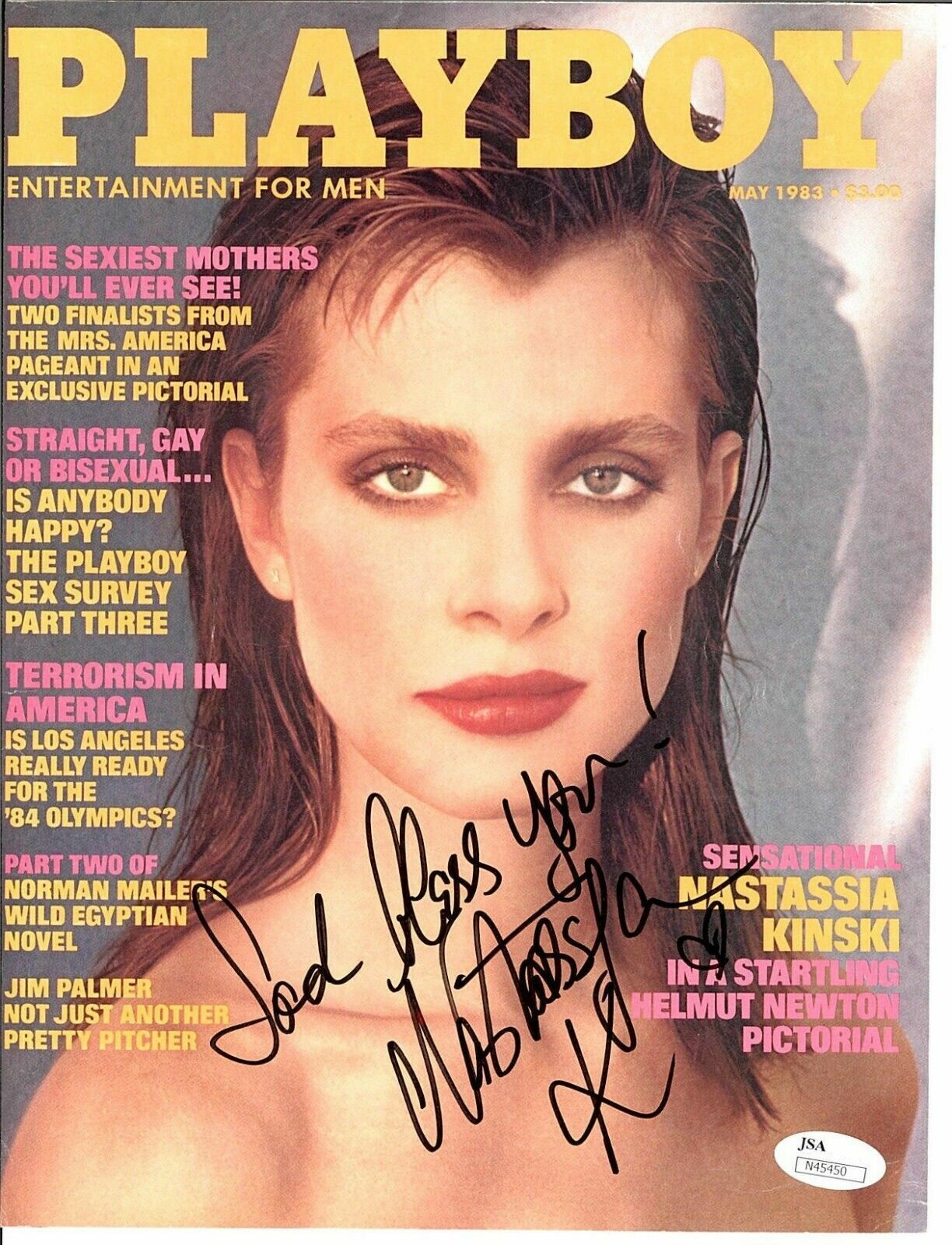 NASTASSIA KINSKI INSCRIBED AUTO. PLAYBOY MAGAZINE COVER MAY.1983 JSA COA #N45450