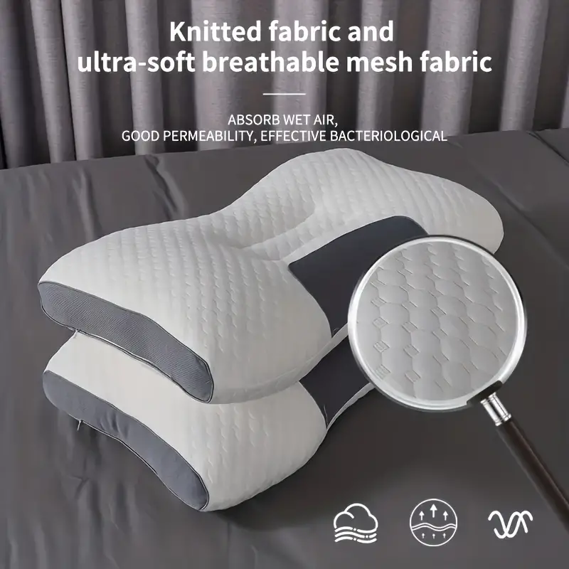 1pc knitted pillow with cervical neck protection sleep massage pillow insert household pillow moisture absorbing breathable antibacterial bedding pillow suitable for living room bedroom home decoration details 3