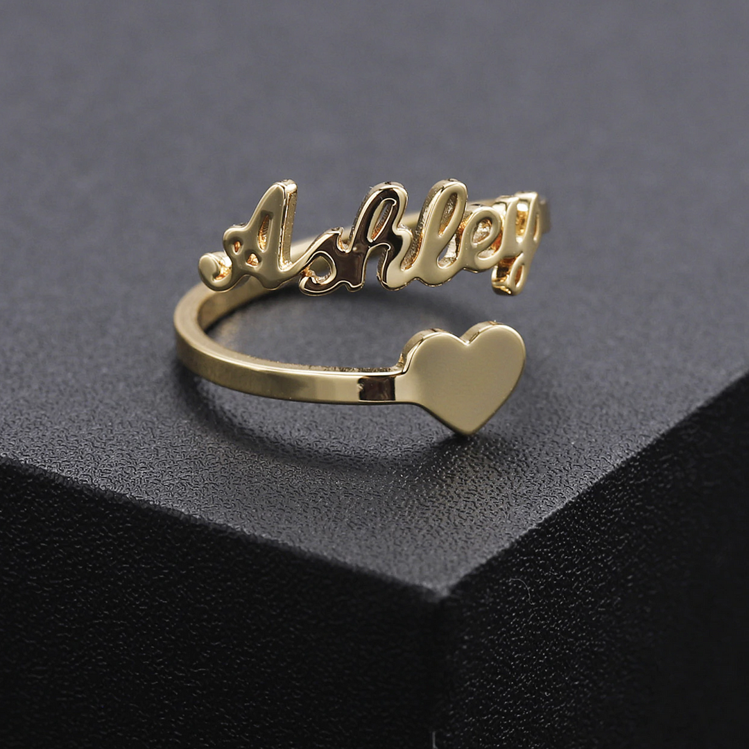 Heart Name Ring