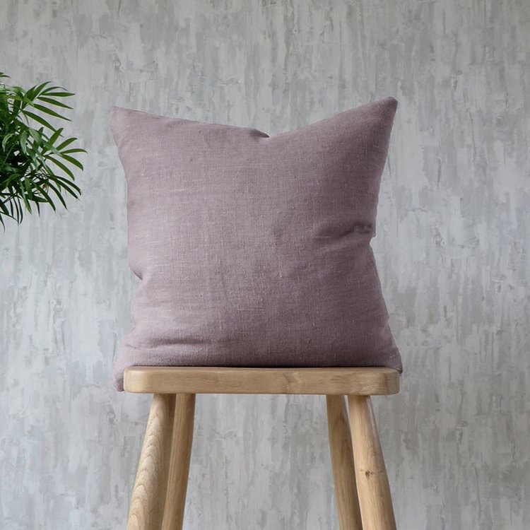 Purple Square 100% Flax Linen Pillowcases-ChouChouHome