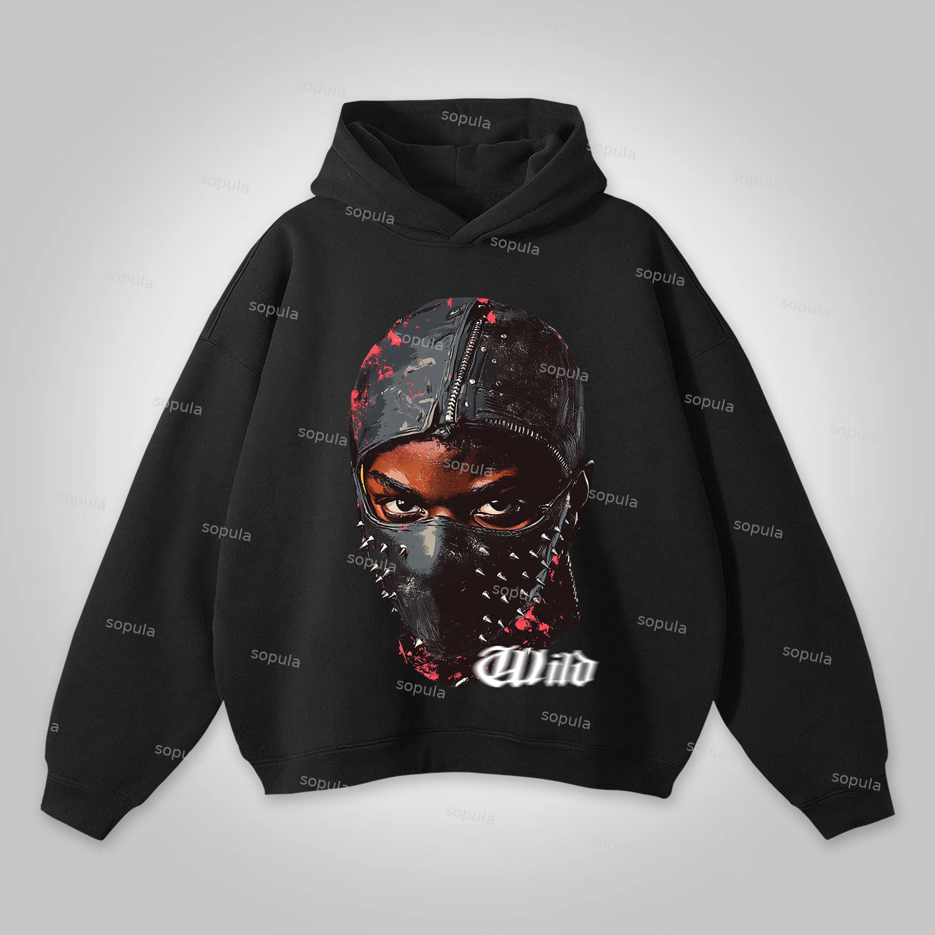 Sopula Vintage Wild Portrait Graphic Print Hoodie - SOPULA