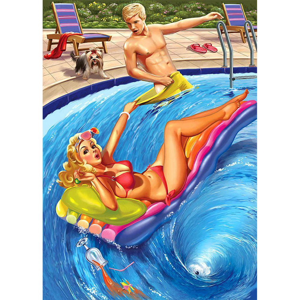 

Swimming Girl - Round Drill Diamond Painting - 30*40CM, 501 Original