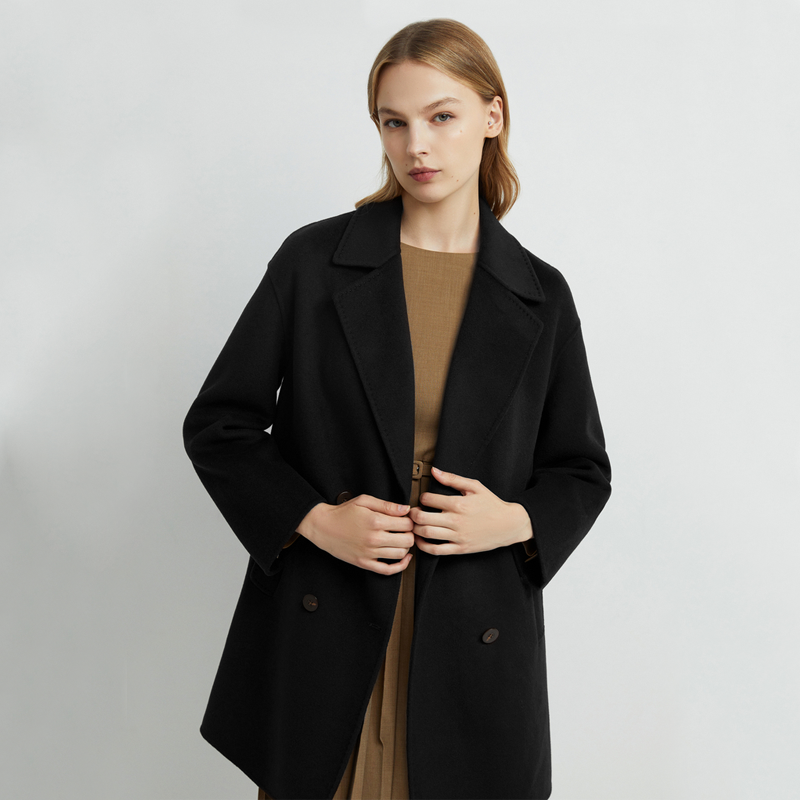Elegant Belted Women's Wool Coat   REAL SILK LIFE