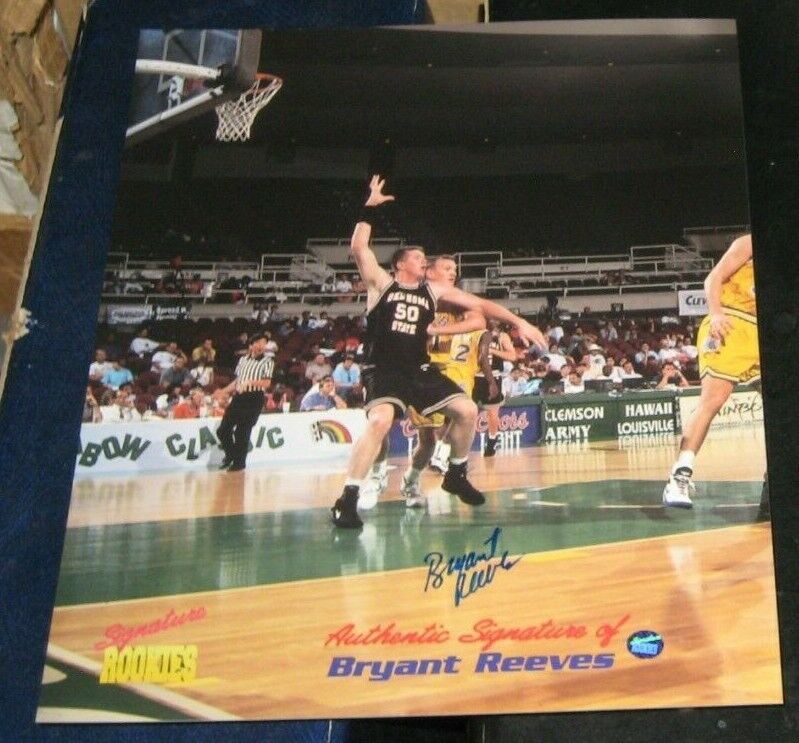 Bryant Reeves Oklahoma St Cowboys SIGNED Signature Rookies 8x10 Photo Poster painting COA #175