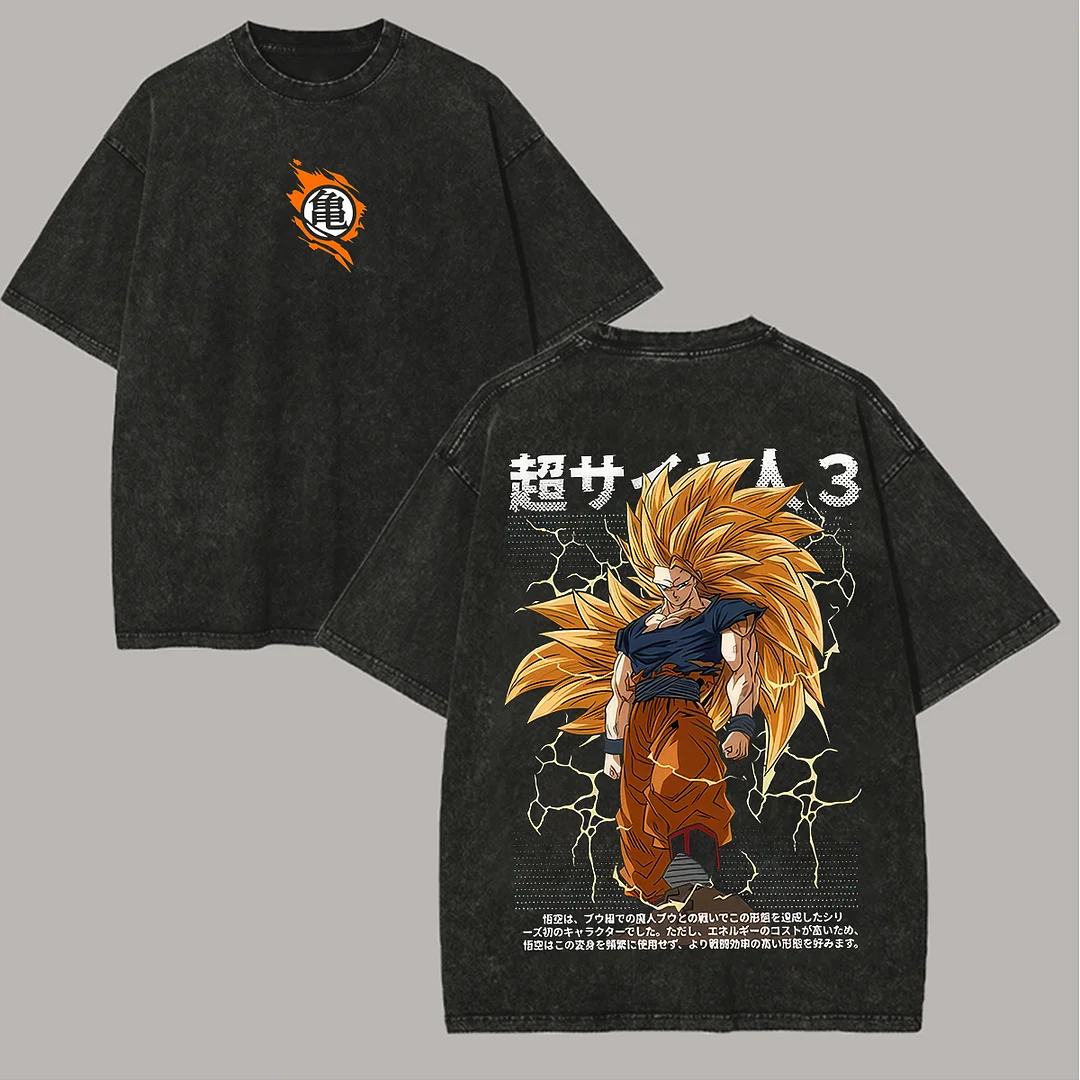 Super Saiyan 3 Printed Unisex Washed T-Shirt