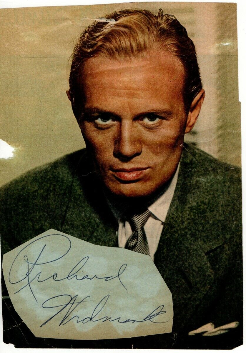 Richard Widmark Signed Autograph Cut Signature Photo Poster painting Actor Producer JSA RR32920