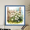 Daisy Fence-18CT Stamped Cross Stitch 25*25cm/9.84*9.84in tapestrymarket
