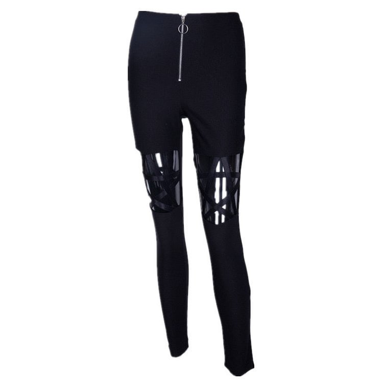 Hollow Punk Star Leggings