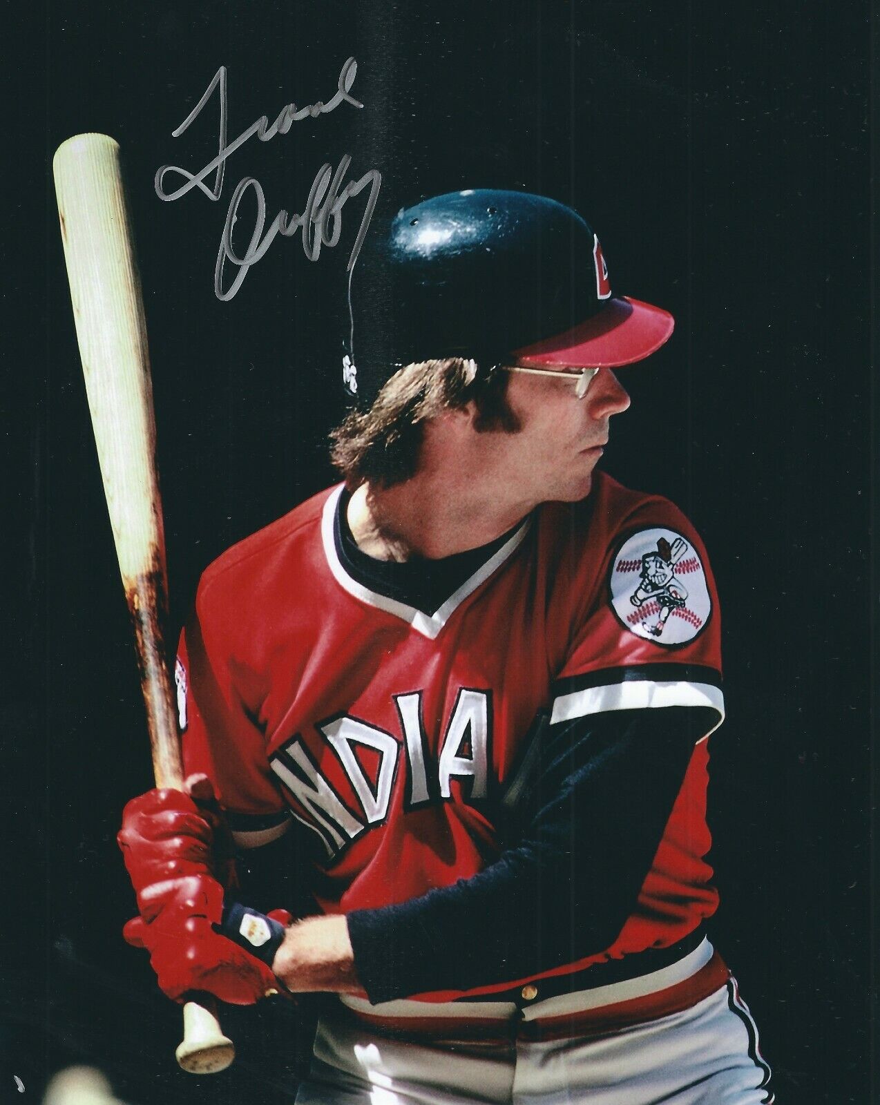 Autographed Frank Duffy Cleveland Indians 8x10 Photo Poster painting - COA