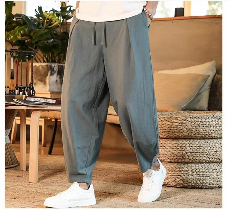 Casual Plus Size Cotton Linen Pants