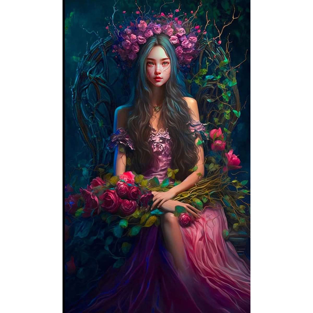 Hibiscus Flower Girl-Paint by Numbers-16"x24"/40*60cm