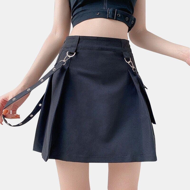 Grommet Strap Pocket Mini Skirt