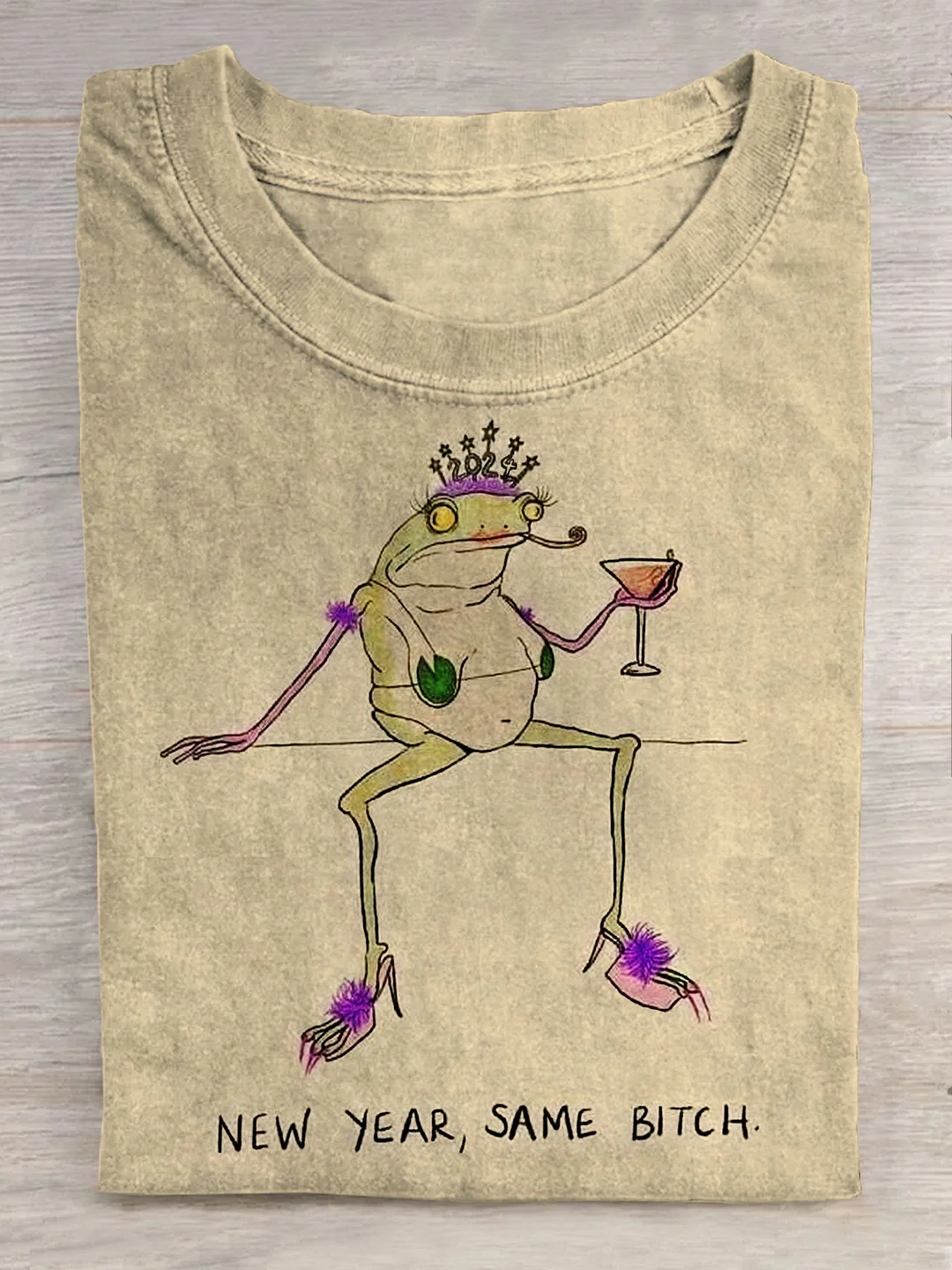 Eagerlys Inspirational Frog New Year 2024 Art Print T-shirt Eagerlys
