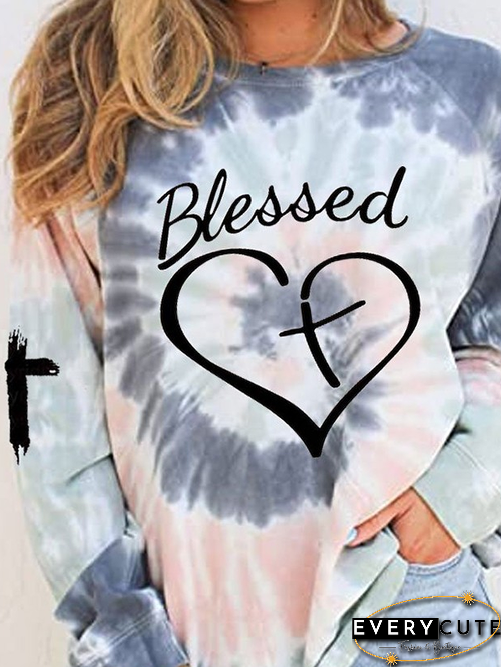 Casual Long Sleeve Crew Neck Letter Sweatshirts